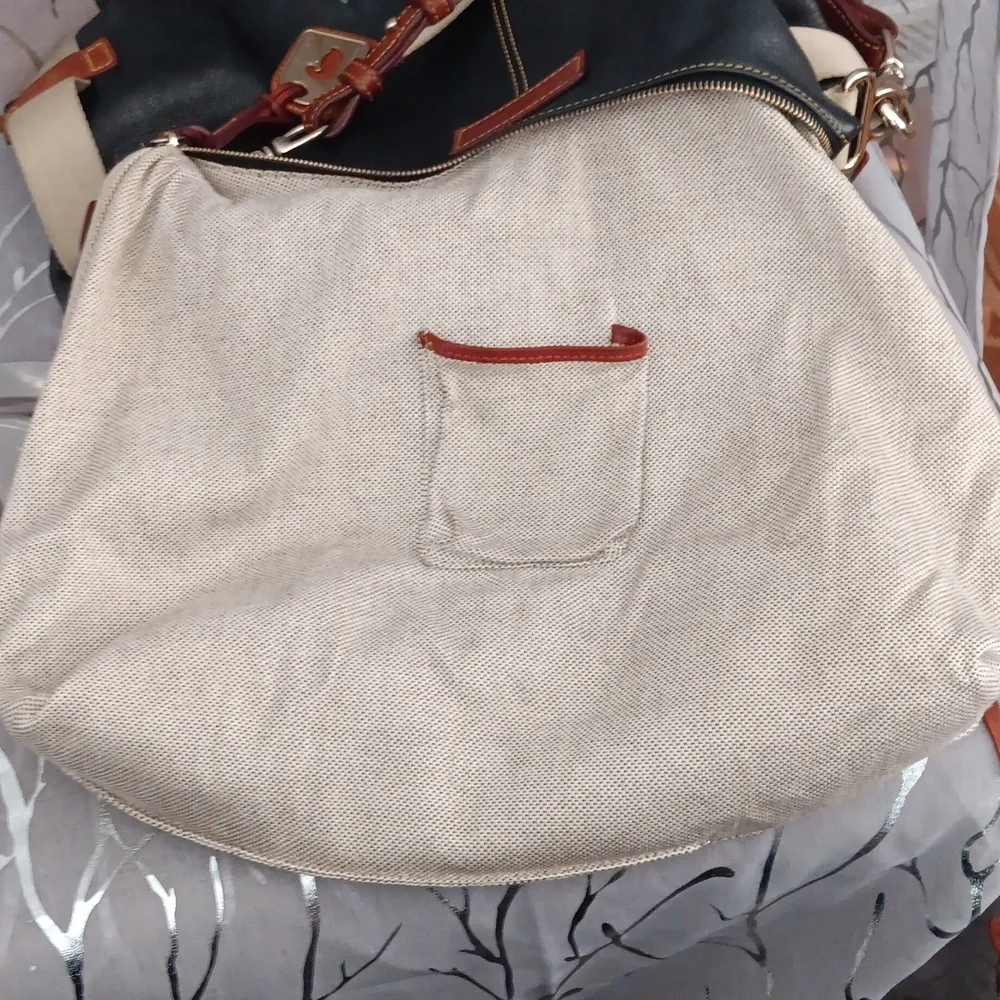 Dooney & Bourke Black Leather Hobo with Brown Trim - Picture 16 of 16